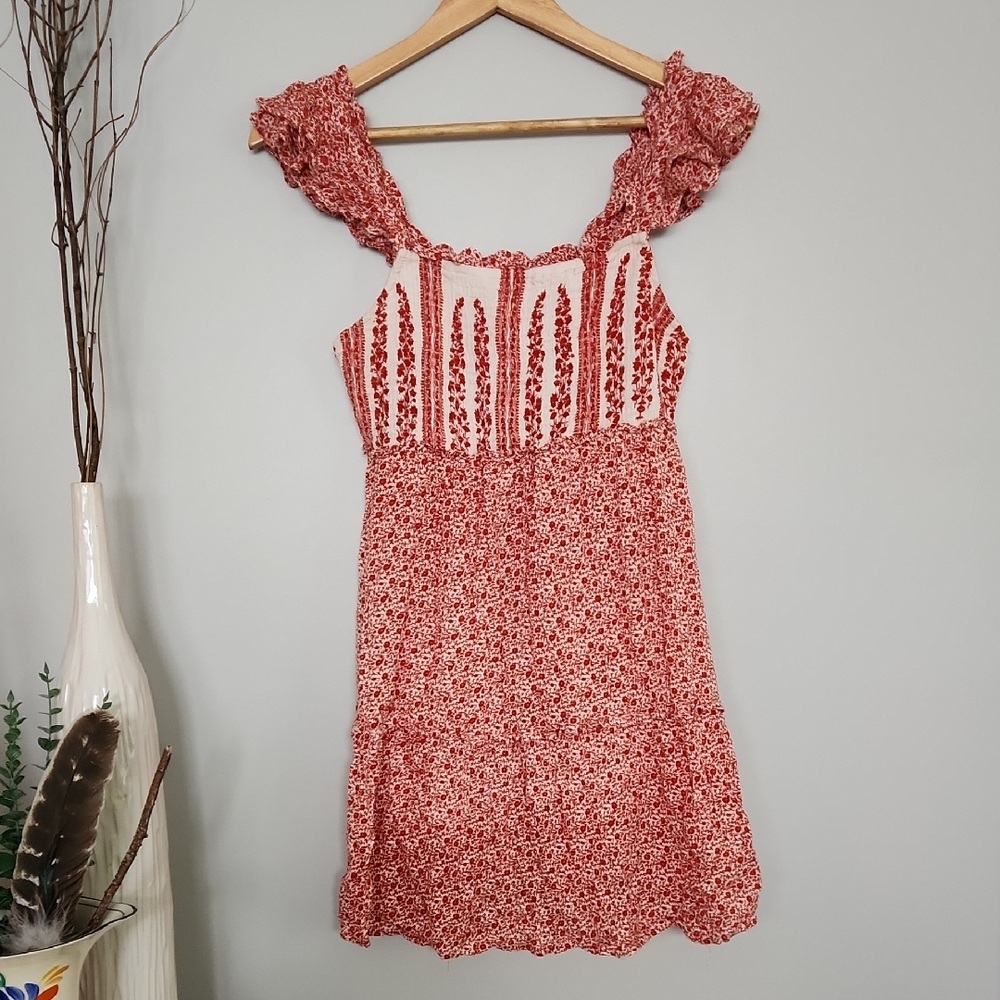 Womans Floral Ruffle Tank Top/ Tunic/Mini Dress